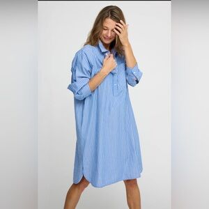 Blue Striped Shirt Dress